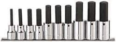 Paramount - 10 Piece 1/2" Drive Metric Hex Bit Socket Set - 6 to 19mm Hex - Industrial Tool & Supply