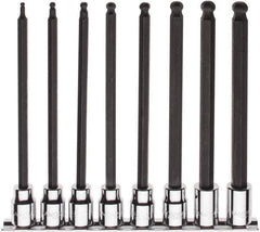 Paramount - 8 Piece 3/8" Drive Metric Ball Hex Bit Socket Set - 3 to 10mm Hex - Industrial Tool & Supply
