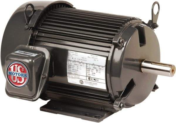 US Motors - 1 hp, TEFC Enclosure, No Thermal Protection, 1740, 1415 RPM, 208-230/460 & 190/380 Volt, 60/50 Hz, Three Phase Premium Efficient Motor - Size 56 Frame, C-Face Mount, 1 Speed, Sealed Ball Bearings, 3.1-3.0/1.5 Full Load Amps, F Class Insulation - Industrial Tool & Supply
