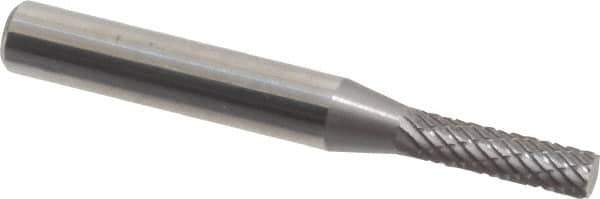 Atrax - 5/32" Cut Diam, 1/4" Shank Diam, Cylinder Head Double Cut Burr - Carbide, Flat End, 5/8" LOC, 2-1/4" OAL - Industrial Tool & Supply