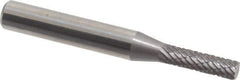 Atrax - 5/32" Cut Diam, 1/4" Shank Diam, Cylinder Head Double Cut Burr - Carbide, Flat End, 5/8" LOC, 2-1/4" OAL - Industrial Tool & Supply