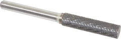 Atrax - 3/8" Cut Diam, 1/4" Shank Diam, Cylinder Head Double Cut Burr - Carbide, Flat End, 1-1/2" LOC, 1-1/2" OAL - Industrial Tool & Supply