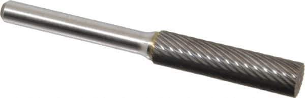 Atrax - 3/8" Cut Diam, 1/4" Shank Diam, Cylinder Head Single Cut Burr - Carbide, Flat End, 1-1/2" LOC, 1-1/2" OAL - Industrial Tool & Supply