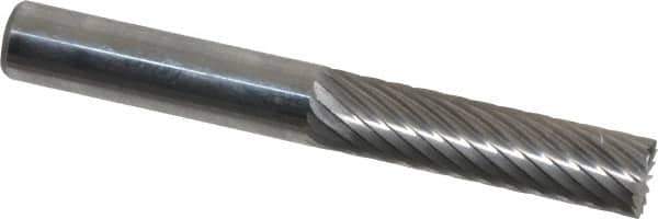 Atrax - 1/4" Cut Diam, 1/4" Shank Diam, Cylinder with End Cut Head Single Cut Burr - Carbide, End Cut End, 1" LOC, 2" OAL - Industrial Tool & Supply