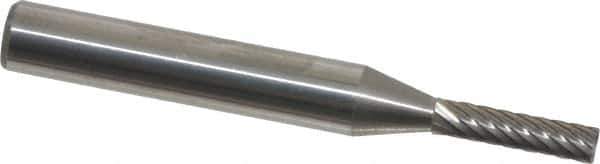 Atrax - 1/8" Cut Diam, 1/4" Shank Diam, Cylinder with End Cut Head Single Cut Burr - Carbide, End Cut End, 5/8" LOC, 2" OAL - Industrial Tool & Supply