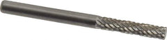 Atrax - 1/8" Cut Diam, 1/8" Shank Diam, Cylinder with End Cut Head Double Cut Burr - End Cut End, 9/16" LOC, 1-1/2" OAL - Industrial Tool & Supply