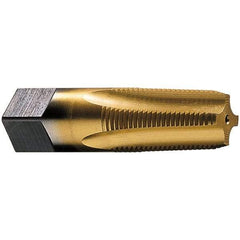Vermont Tap & Die - 2 - 11-1/2 NPT Thread, 7 Flute Standard Pipe Tap - 4-1/2" OAL, 1-3/4" Thread Length, 1-7/8" Shank Diam, TiN Finish, High Speed Steel - Exact Industrial Supply