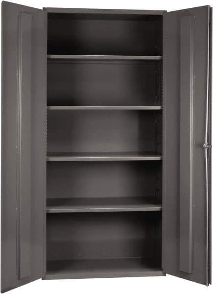 Durham - 4 Shelf Locking Storage Cabinet - Steel, 36" Wide x 24" Deep x 72" High, Gray - Industrial Tool & Supply