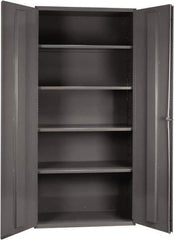 Durham - 4 Shelf Locking Storage Cabinet - Steel, 36" Wide x 24" Deep x 72" High, Gray - Industrial Tool & Supply