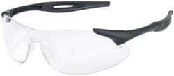 MCR Safety - Clear Lenses, Framed Safety Glasses - Anti-Fog, Scratch Resistant, Black Polycarbonate Frame, Size Universal, Wrap Around - Industrial Tool & Supply
