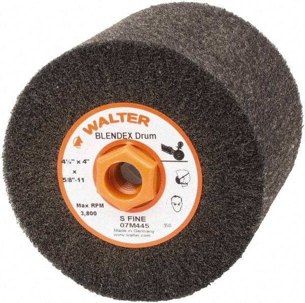 WALTER Surface Technologies - 4-1/2" Diam Aluminum Oxide Unmounted Flap Wheel - 5/8" Hole, 5/8-11 Thread, 4" Wide, Nonwoven, Very Fine Grade, 3,800 Max RPM - Industrial Tool & Supply