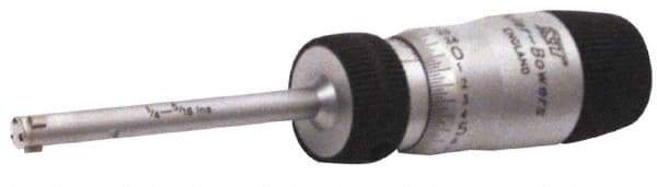 Fowler - 0.312 to 0.375", 2.28" Gage Depth, Mechanical Inside Hole Micrometer - 0.0003" Graduation, 0.00015" Accuracy, Ratchet Stop Thimble - Industrial Tool & Supply
