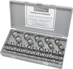 Fowler - 1/8 to 1 Inch Diameter, Chrome Steel, Gage Ball Set - 0.0001 Inch Tolerance, Grade 24 Accuracy, 63 RC Hardness, 26 Pairs - Industrial Tool & Supply