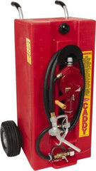 Made in USA - 28 Gal Gas Fuel Caddy - Red, Polyethelyne - Industrial Tool & Supply