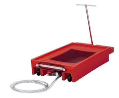 Made in USA - 17 Gal Oil Drain Container with Casters - Orange, Low Boy - Industrial Tool & Supply