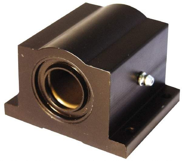 L.M76 - 0.2505" Inside Diam, Closed Single Pillow Block Linear Bearing - 1-5/8" Overall Width - Industrial Tool & Supply