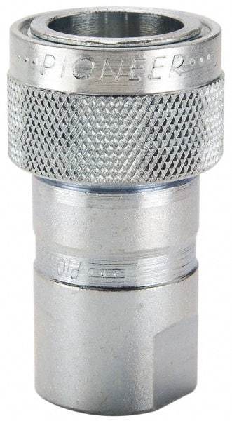 Parker - 1 NPTF Steel Hydraulic Hose Female Pipe Thread Coupler & Poppet - 3,000 psi - Industrial Tool & Supply