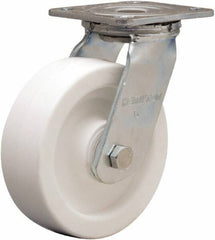 Hamilton - 6" Diam x 2" Wide x 7-1/2" OAH Top Plate Mount Swivel Caster - Polyolefin, 750 Lb Capacity, Delrin Bearing, 4 x 4-1/2" Plate - Industrial Tool & Supply