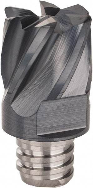 Iscar - MM EC Grade IC908 Carbide End Milling Tip Insert - TiAlN Finish, 6 Flutes, 12.7mm Cutting Diam, 9.5mm Depth of Cut, 16.5mm Extension, 0.0299" Cnr Rad, 30° Helix - Industrial Tool & Supply