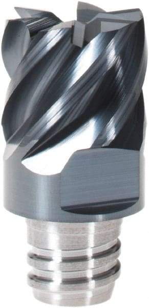 Iscar - MM EC Grade IC908 Carbide End Milling Tip Insert - TiAlN Finish, 6 Flutes, 12.7mm Cutting Diam, 9.5mm Depth of Cut, 16.5mm Extension, 45° Helix - Industrial Tool & Supply