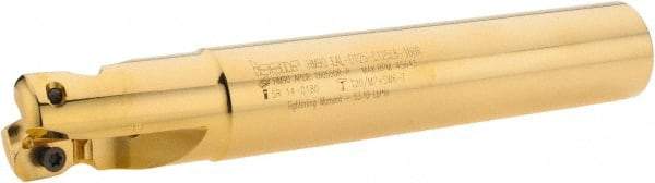 Iscar - 1-1/4" Cut Diam, 0.63" Max Depth of Cut, 1-1/4" Shank Diam, 8" OAL, Indexable Square Shoulder End Mill - Cylindrical Shank, 90° Lead Angle, Through Coolant, Series Helialu - Industrial Tool & Supply