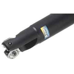 Iscar - 1-1/4" Cut Diam, 0.63" Max Depth of Cut, 1-1/4" Shank Diam, 8" OAL, Indexable Square Shoulder End Mill - Cylindrical Shank, 90° Lead Angle, Through Coolant, Series Helialu - Industrial Tool & Supply