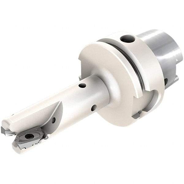 Iscar - 40mm Cut Diam, 15mm Max Depth of Cut, Indexable Square Shoulder End Mill - HM90 AXCR 1505.. Inserts, HSK63A Taper Shank, 90° Lead Angle, Through Coolant, Series Helialu - Industrial Tool & Supply