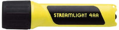Streamlight - White LED Bulb, 67 Lumens, Industrial/Tactical Flashlight - Yellow Plastic Body, 4 AA Alkaline Batteries Included - Industrial Tool & Supply