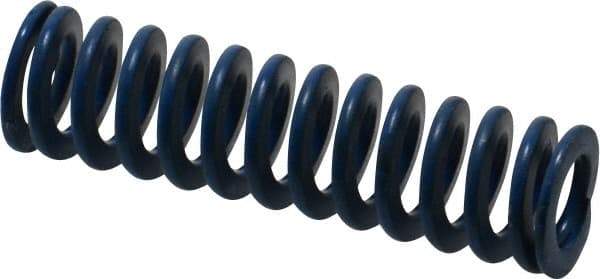 Associated Spring Raymond - 1/2" Hole Diam, 9/32" Rod Diam, 1-3/4" Free Length, Blue Die Spring - 52.5 Lb Max Deflection, 0.88" Max Deflection, Medium Duty, Chromium Alloy Steel - Industrial Tool & Supply