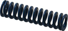 Associated Spring Raymond - 1/2" Hole Diam, 9/32" Rod Diam, 1-3/4" Free Length, Blue Die Spring - 52.5 Lb Max Deflection, 0.88" Max Deflection, Medium Duty, Chromium Alloy Steel - Industrial Tool & Supply