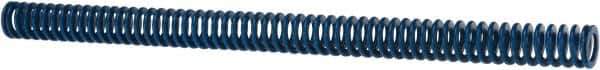 Associated Spring Raymond - 1/2" Hole Diam, 9/32" Rod Diam, 7-1/2" Free Length, Blue Die Spring - 45 Lb Max Deflection, 3.75" Max Deflection, Medium Duty, Chromium Alloy Steel - Industrial Tool & Supply