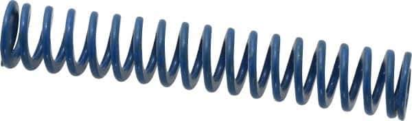 Associated Spring Raymond - 5/8" Hole Diam, 11/32" Rod Diam, 3-1/2" Free Length, Blue Die Spring - 84 Lb Max Deflection, 1.75" Max Deflection, Medium Duty, Chromium Alloy Steel - Industrial Tool & Supply
