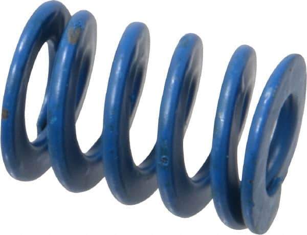 Associated Spring Raymond - 3/4" Hole Diam, 3/8" Rod Diam, 1" Free Length, Blue Die Spring - 156 Lb Max Deflection, 0.5" Max Deflection, Medium Duty, Chromium Alloy Steel - Industrial Tool & Supply