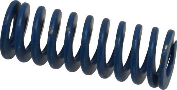 Associated Spring Raymond - 3/4" Hole Diam, 3/8" Rod Diam, 2" Free Length, Blue Die Spring - 144 Lb Max Deflection, 1" Max Deflection, Medium Duty, Chromium Alloy Steel - Industrial Tool & Supply