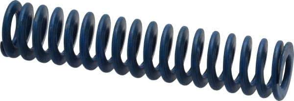 Associated Spring Raymond - 3/4" Hole Diam, 3/8" Rod Diam, 3-1/2" Free Length, Blue Die Spring - 140 Lb Max Deflection, 1.75" Max Deflection, Medium Duty, Chromium Alloy Steel - Industrial Tool & Supply