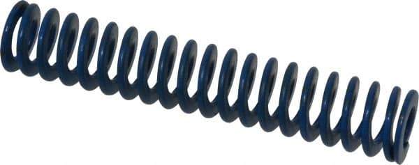 Associated Spring Raymond - 3/4" Hole Diam, 3/8" Rod Diam, 4" Free Length, Blue Die Spring - 144 Lb Max Deflection, 2" Max Deflection, Medium Duty, Chromium Alloy Steel - Industrial Tool & Supply