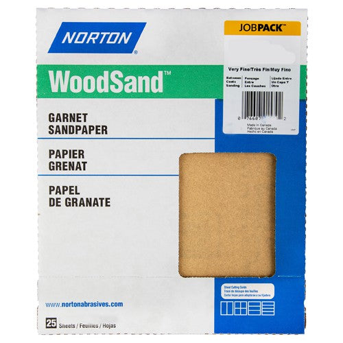 11″ × 9″ Woodsand A511 Paper Sheet 220 Grit Very Fine Garnet - Industrial Tool & Supply