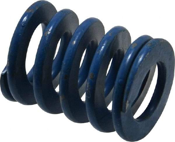 Associated Spring Raymond - 1" Hole Diam, 1/2" Rod Diam, 1-1/4" Free Length, Blue Die Spring - 281.3 Lb Max Deflection, 0.63" Max Deflection, Medium Duty, Chromium Alloy Steel - Industrial Tool & Supply