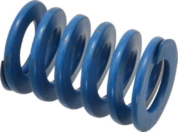 Associated Spring Raymond - 1" Hole Diam, 1/2" Rod Diam, 1-1/2" Free Length, Blue Die Spring - 262.5 Lb Max Deflection, 0.75" Max Deflection, Medium Duty, Chromium Alloy Steel - Industrial Tool & Supply