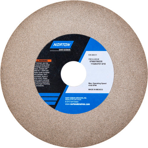 6 × 3/4 × 1″ Gemini Bench and Pedestal Wheel 57A 100 K VBE Type 01 - Industrial Tool & Supply