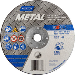 ‎6-1/2″ × 1/8″ × 5/8″ Metal Circular Saw Cut-Off Wheel Type 01 Straight 24 Grit - Industrial Tool & Supply