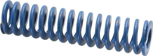 Associated Spring Raymond - 1" Hole Diam, 1/2" Rod Diam, 4" Free Length, Blue Die Spring - 240 Lb Max Deflection, 2" Max Deflection, Medium Duty, Chromium Alloy Steel - Industrial Tool & Supply