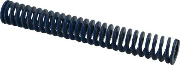 Associated Spring Raymond - 1" Hole Diam, 1/2" Rod Diam, 7" Free Length, Blue Die Spring - 252 Lb Max Deflection, 3.5" Max Deflection, Medium Duty, Chromium Alloy Steel - Industrial Tool & Supply