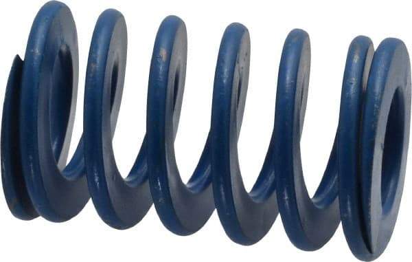Associated Spring Raymond - 1-1/4" Hole Diam, 5/8" Rod Diam, 2" Free Length, Blue Die Spring - 352 Lb Max Deflection, 1" Max Deflection, Medium Duty, Chromium Alloy Steel - Industrial Tool & Supply