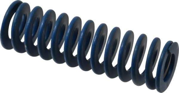 Associated Spring Raymond - 1-1/4" Hole Diam, 5/8" Rod Diam, 4" Free Length, Blue Die Spring - 352 Lb Max Deflection, 2" Max Deflection, Medium Duty, Chromium Alloy Steel - Industrial Tool & Supply