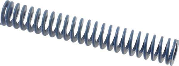 Associated Spring Raymond - 1-1/4" Hole Diam, 5/8" Rod Diam, 8" Free Length, Blue Die Spring - 352 Lb Max Deflection, 4" Max Deflection, Medium Duty, Chromium Alloy Steel - Industrial Tool & Supply