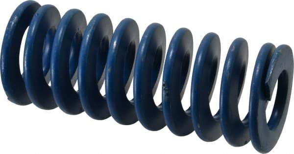 Associated Spring Raymond - 2" Hole Diam, 1" Rod Diam, 5" Free Length, Blue Die Spring - 1175 Lb Max Deflection, 2.5" Max Deflection, Medium Duty, Chromium Alloy Steel - Industrial Tool & Supply