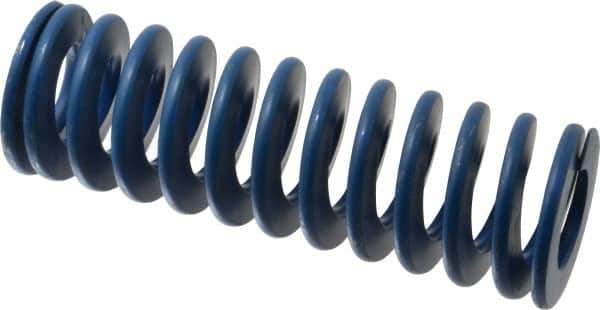 Associated Spring Raymond - 2" Hole Diam, 1" Rod Diam, 6" Free Length, Blue Die Spring - 1170 Lb Max Deflection, 3" Max Deflection, Medium Duty, Chromium Alloy Steel - Industrial Tool & Supply