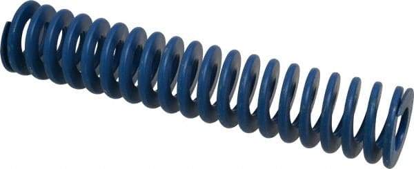 Associated Spring Raymond - 2" Hole Diam, 1" Rod Diam, 10" Free Length, Blue Die Spring - 1040 Lb Max Deflection, 5" Max Deflection, Medium Duty, Chromium Alloy Steel - Industrial Tool & Supply