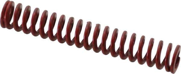 Associated Spring Raymond - 1/2" Hole Diam, 9/32" Rod Diam, 3" Free Length, Red Die Spring - 63.3 Lb Max Deflection, 1.11" Max Deflection, Medium Heavy Duty, Chromium Alloy Steel - Industrial Tool & Supply